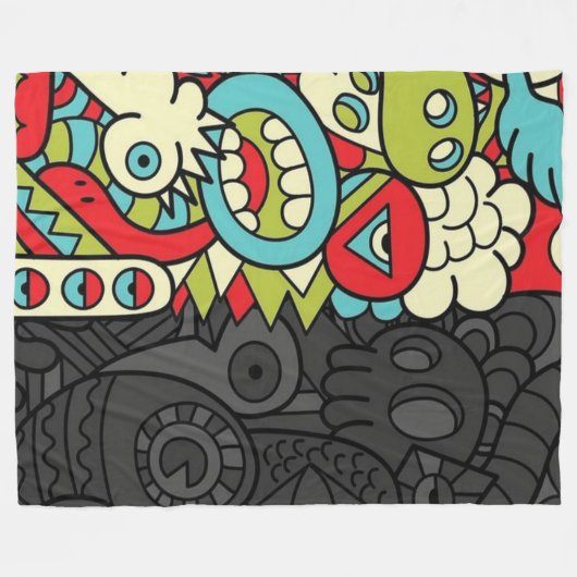 Psychedelic Patterns Fleece Deken (Voorkant (Horizontaal))