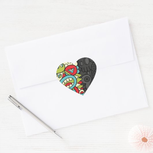 Psychedelic Patterns Hart Sticker (Envelop)