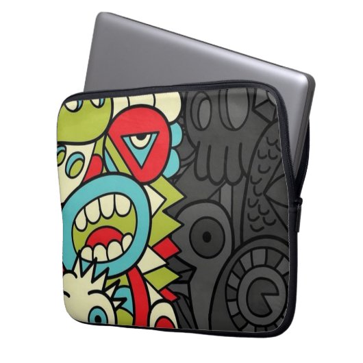 Psychedelic Patterns Laptop Sleeve (Voorkant Links)