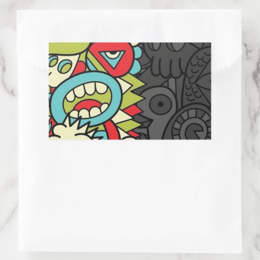 Psychedelic Patterns Rechthoekige Sticker (Tas)