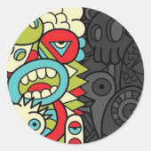 Psychedelic Patterns Ronde Sticker (Voorkant)