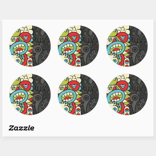 Psychedelic Patterns Ronde Sticker (Vel)