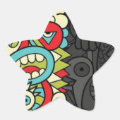 Psychedelic Patterns Ster Sticker (Voorkant)