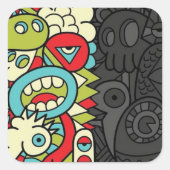 Psychedelic Patterns Vierkante Sticker (Voorkant)