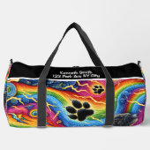 Psychedelic Paw Print Pet Adventure Monogram  Plunjezak (Voorkant)