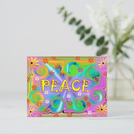 Psychedelic Peace Briefkaart (Staand voorkant)