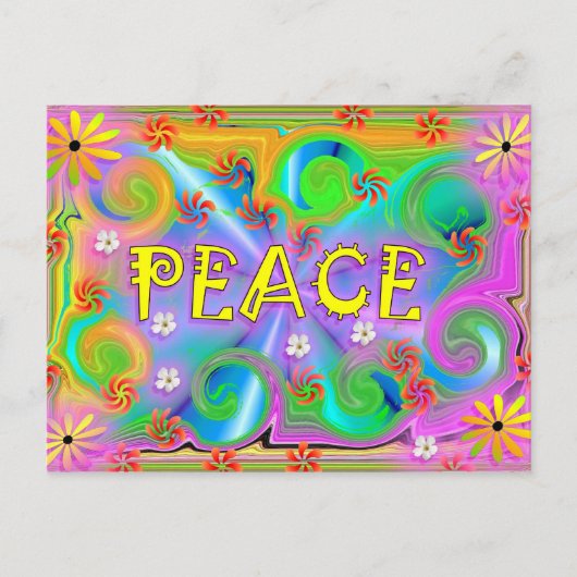 Psychedelic Peace Briefkaart (Voorkant)