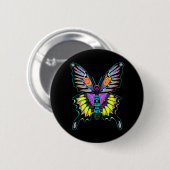 Psychedelic Peace Butterfly Ronde Button 5,7 Cm (Voorkant /achterkant)