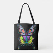 Psychedelic Peace Butterfly Tote Bag (Achterkant)