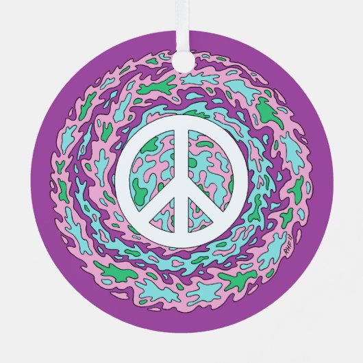 Psychedelic Peace Ceramic Ornament (Achterkant)