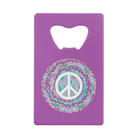 Psychedelic Peace Creditkaart Flessenopener (Voorkant)