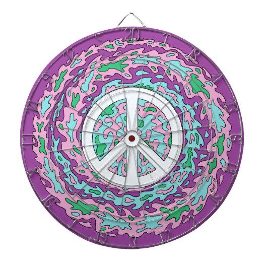 Psychedelic Peace Dartbord (Voorkant)