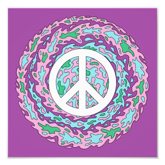 Psychedelic Peace Foto Afdruk (Voorkant)