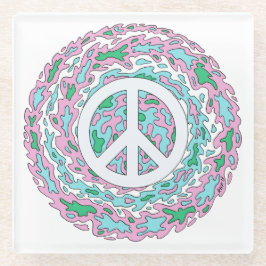 Psychedelic Peace Glazen Onderzetter