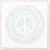 Psychedelic Peace Glazen Onderzetter (Achterkant)