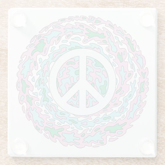 Psychedelic Peace Glazen Onderzetter (Achterkant)