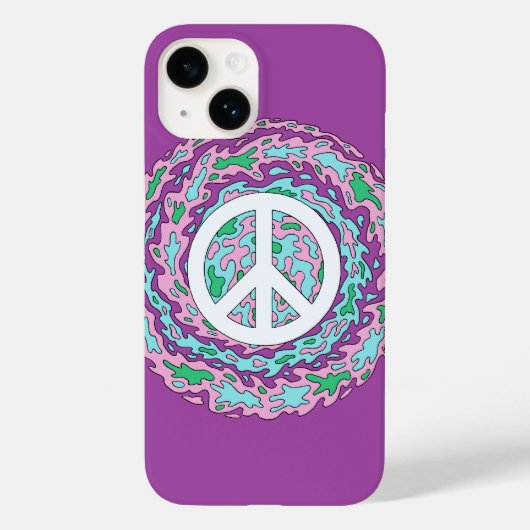 Psychedelic Peace Hoesje-Mate iPhone Case (Achterkant)