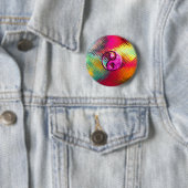 Psychedelic Peace Love Design Ronde Button 5,7 Cm (In situ)