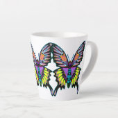 Psychedelic Peace Love Music Butterfly Latte Mok (Rechterhoek)