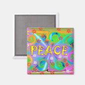 Psychedelic Peace Magnet (Voorkant / Achterkant)