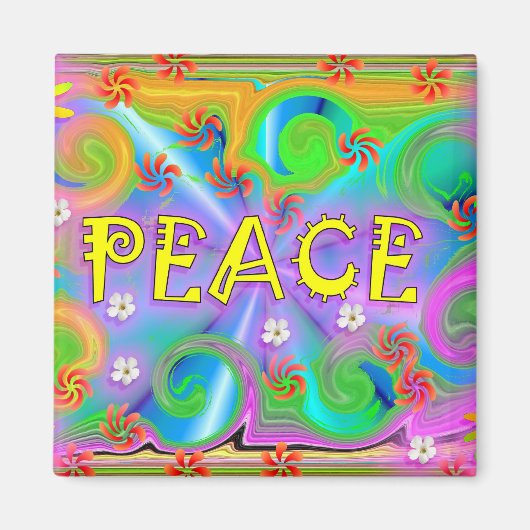 Psychedelic Peace Magnet (Voorkant)