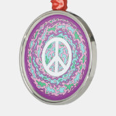Psychedelic Peace Metalen Ornament (Links)
