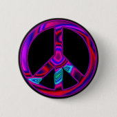 Psychedelic Peace Ronde Button 5,7 Cm (Voorkant)