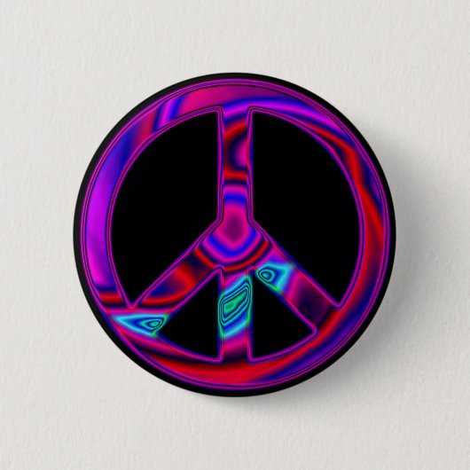 Psychedelic Peace Ronde Button 5,7 Cm (Voorkant)