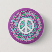 Psychedelic Peace Ronde Button 5,7 Cm (Voorkant)