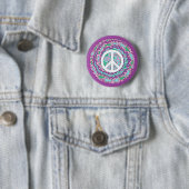 Psychedelic Peace Ronde Button 5,7 Cm (In situ)
