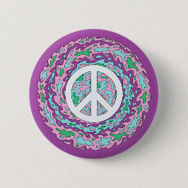 Psychedelic Peace Ronde Button 5,7 Cm