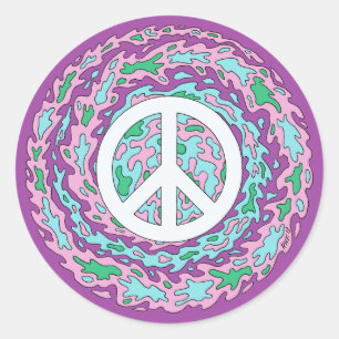 Psychedelic Peace Ronde Sticker
