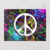 Psychedelic Peace Sign 60s Hippy Chic Briefkaart (Voorkant)