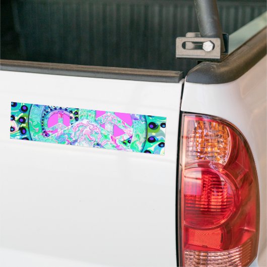 Psychedelic Peace Sign Abstract Bumpersticker (Op Truck)