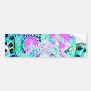 Psychedelic Peace Sign Abstract Bumpersticker