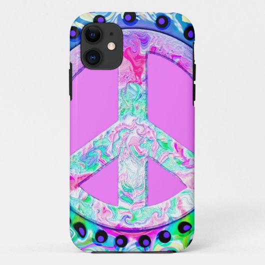 Psychedelic Peace Sign Abstract Case-Mate iPhone Case (Achterkant)