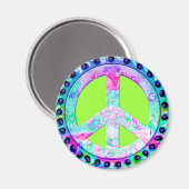 Psychedelic Peace Sign Abstract Magneet (Voorkant / Achterkant)