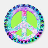 Psychedelic Peace Sign Abstract Magneet (Voorkant)