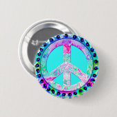 Psychedelic Peace Sign Abstract Ronde Button 5,7 Cm (Voorkant /achterkant)