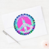 Psychedelic Peace Sign Abstract Ronde Sticker (Envelop)