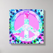 Psychedelic Peace Sign Abstracte Art Canvas Afdruk (Voorkant)