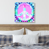 Psychedelic Peace Sign Abstracte Art Canvas Afdruk (Insitu (Slaapkamer))