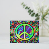 Psychedelic Peace Sign Briefkaart (Staand voorkant)