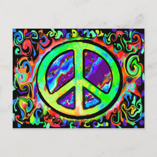 Psychedelic Peace Sign Briefkaart