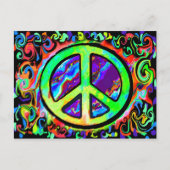 Psychedelic Peace Sign Briefkaart (Voorkant)