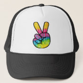 Psychedelic Peace Sign hand Trucker Pet (Voorkant)