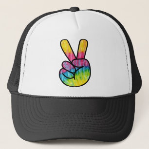 Psychedelic Peace Sign hand Trucker Pet