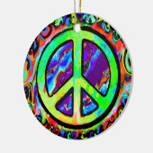 Psychedelic Peace Sign Kerstmis Keramisch Ornament (Links)