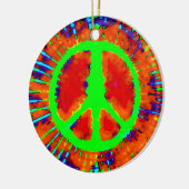 Psychedelic Peace Sign Kerstmis Keramisch Ornament (Links)