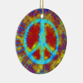 Psychedelic Peace Sign Kerstmis Keramisch Ornament (Rechts)